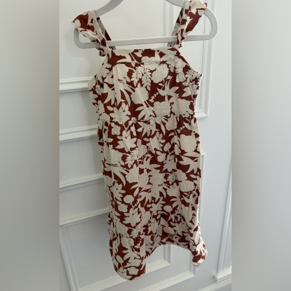Floral Brown and White Girls Dress